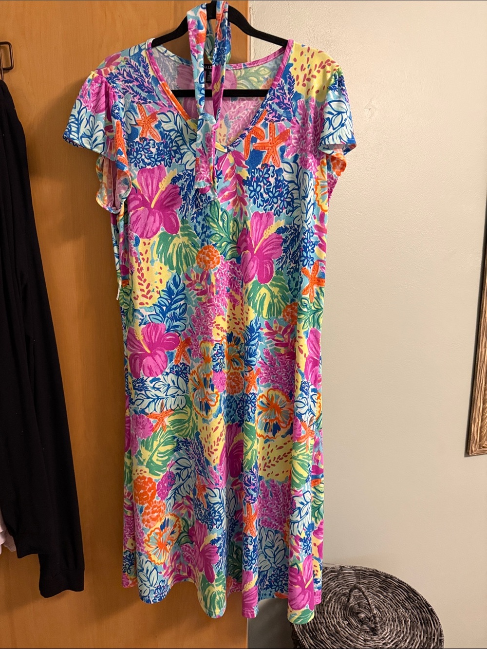 Nina Leonard Pink Multi Floral Midi Dress